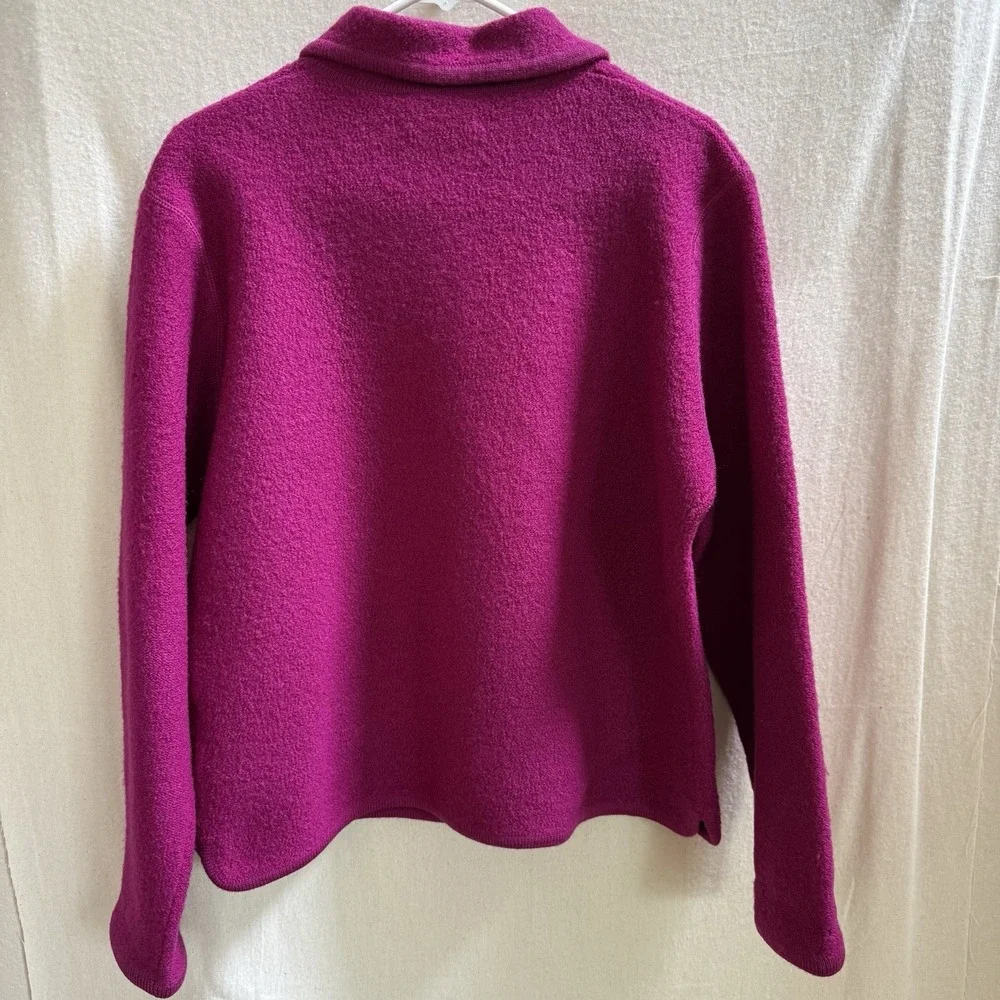 Pendleton Cardigan Size L Magenta Sweater Pure Virgin Wool Made In Hong Kong - Picture 4 of 12